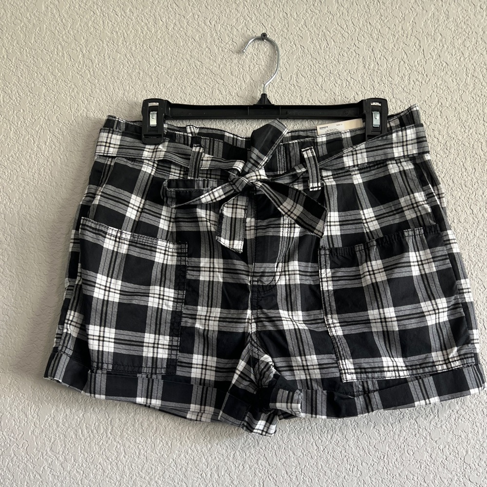 New Short SO paper bag waist belted